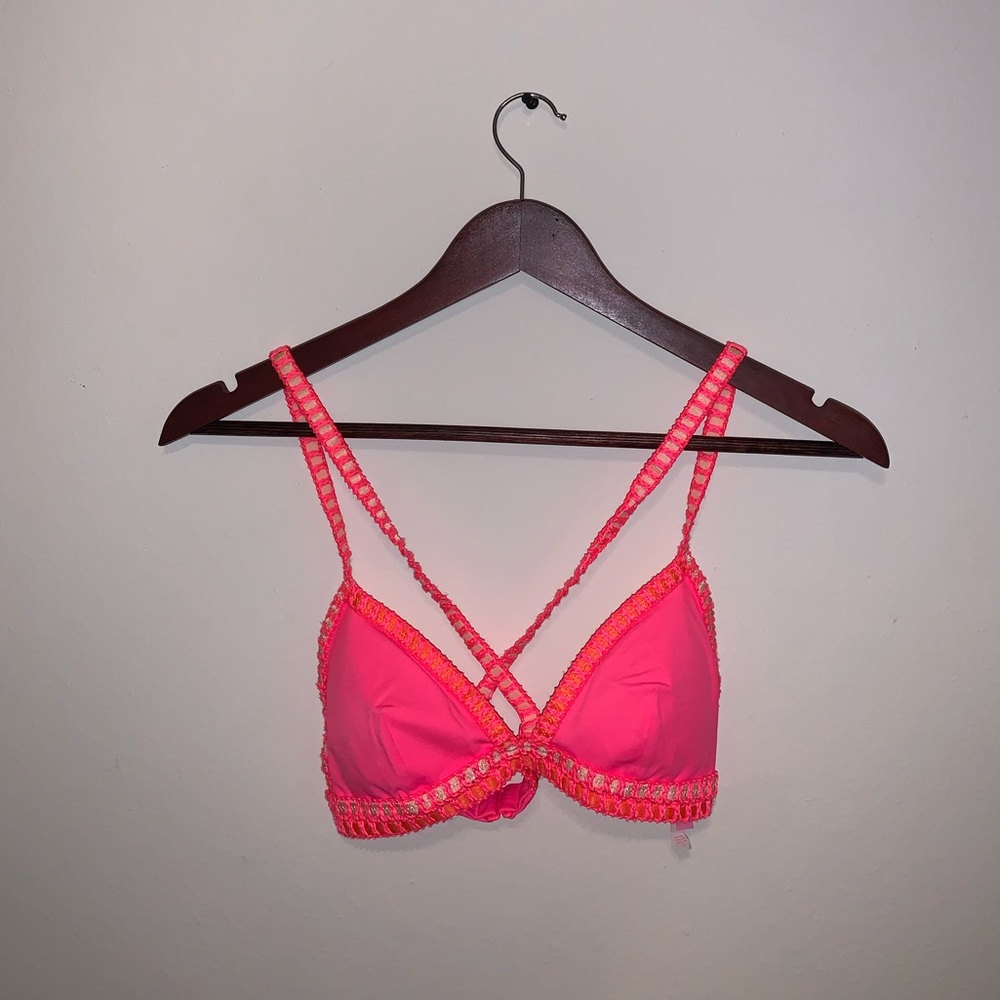 Victorias Secret Pink & Orange Bikini Top size S - Picture 2 of 7
